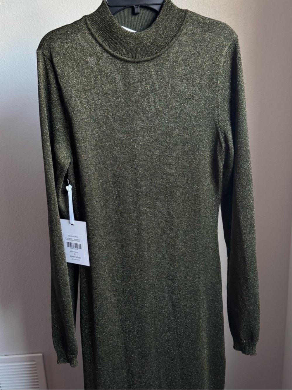 NWT Ronny Kobo Goulding Metallic Knit Mock Neck Maxi Dress Sz M - Picture 3 of 10